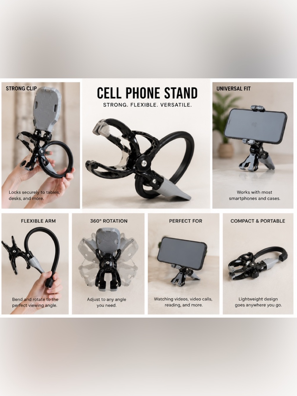 SAIJI Flexible Cell Phone Stand Holder
